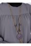 Wrapped Tunic with Elastic Sleeves and Frilled Skirt - 4