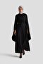 Evening Dress with Flounces and Stone-Embellished Sleeves 24K9912 Black - 3