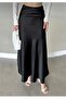 Women's Chic Satin Belt Elastic 100 cm Maxi Length A-Line Skirt - 2
