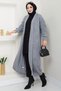 Shawl Collar Pocketed Knitwear Cardigan Gray Hm2534