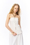 Button Detailed Strapless Blouse Ecru - 3