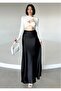 Women's Chic Satin Belt Elastic 100 cm Maxi Length A-Line Skirt - 3