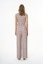 Snake Patterned Asymmetrical Hem Sleeveless Blouse Beige - 5