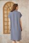 Women's Gray Loose Cut Polo Collar Short Sleeve Casual Comfortable Midi Long Summer Dress 700-2883308 - 8