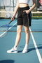 Energetic Style: Zip-Up Hoodie Jacket, Suspender Crop and Interlaced Shorts - 3