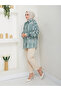 Patterned Jessica Shirt Standard Size Long Sleeves 2503 Emerald - 4