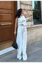 Women's Asymmetric Vest Pants Set White - 3