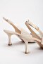 Women's Stone Embellished Thin Heeled Evening Shoes Gold - 4