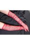 Taara Sequin Embroidered Sparkling Bridal Gloves Red - 8