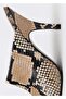 Animal Pattern Open Back Leather High Heels - 8