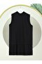 Stand Collar Skirt Pleated Combed Cotton Underwear -Black