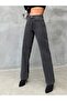 Women's High Waist Straight Smoked Pants - 2