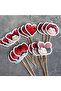15Pcs Cute Ladybug Themed Birthday Cake Toothpicks 6-7cm Cupcake Toothpicks - 3