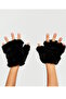 Black Color Paw Figured Plush Children's Gloves - 2