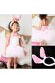 Rabbit Costume Set Crown Bow Tie Tail Pink Color - 3