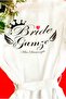 (We Write Your Name) Bridal Robe with Pearl and Tulle Detail on the Sleeves, Bride Robe and Bride to Be Sash - 2