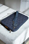 MacBook Air Pro 15" & 16" Laptop Bag Quilted Computer Bag Strap Case Navy Blue