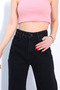 Lya Hsn Rahat Çnr Dessa Black Stretch Fabric Wide Leg New Season