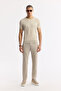 Men's Beige Crew Neck Viscose Blend Textured Knit Regular Fit T-Shirt A51Y5163 - 6