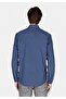 Regular Fit Shirt Neck Plain Men's Navy Blue Long Sleeve Shirt Cl 1073762 - 2