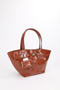 Women's Charm Detailed Tan Wrinkled Patent Leather Hand and Shoulder Bag with Magnet Closure Samira - 3