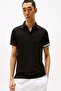 Flag Cuff Slim Fit Polo Men's Black T-Shirt Mw0Mw38458Bds