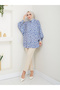 Leopard Print Jessica Shirt Standert Size Long Sleeve 2508 Skas Blue - 2