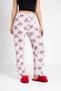 Cotton Thin Breathable Fabric Ribbon Waist Detailed Printed Pocketless Women's Pajama Bottoms - 2
