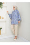 Leopard Print Jessica Shirt Standert Size Long Sleeve 2508 Skas Blue - 3