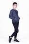 Plain Kangaroo Pocket Hooded Boy's Top and Bottom Tracksuit Set - 2