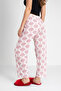Cotton Thin Breathable Fabric Ribbon Waist Detailed Printed Pocketless Women's Pajama Bottoms - 3