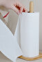 Bamboo Square Towel Napkin Holder - Counter Top Roll Towel Holder Paper Towel Stand Tableware Kitchen Organizer - 3