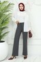 Buttoned Palazzo Trousers Anthracite 3043 - 2