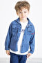 Blue Crew Neck T-Shirt with Back Print for Boys Jean Shirt 20094 - 3
