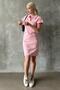 Pink Buttoned Polo Neck Women's Dress Mg2305 - 3