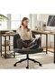 Dowinx Criss Cross Chair with Locking Wheels,Fabric Cross Legged Office Desk Chair - Forest Green