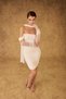 Ecru Sandy Gathered Rochie scurta de seara de nunta - 5