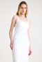 White Square Neck Straight Slim Fit Slit Wedding Dress Promise Dress Engagement Dress