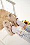 Ifsugg premium women's suede beige patterned furry mini half boots - 5