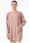 Knitwear Tunic with Stones on Shoulders and Pockets and Sausage Collar PINK - 2