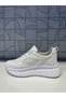 Alv 845 Women's White Glittery Shiny Detail Stoned Lace-Up Wedge High-Top Sneaker Sports Shoes - 4