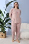 Women's Battal Milan Fabric Pajamas Set Plus Size Long Sleeve - 2