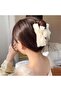 Fur Peg Buckle with Cream Pompom and Bow - 2
