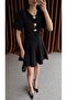 Black Dress with Oyster Detail - 4