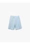 Textured Cotton Shorts with Lace-Up Waist Pocket and Applique Detail - 2