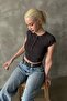 Smoked Henley Snap Closure Women's T-Shirt Mg2306 - 2