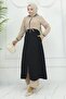 Waist Lace-Up Ribbed Suit Black 19237 - 3