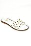 U 291100003   White Genuine Leather Women's Slippers - 6