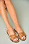 U 291100003   Tan Genuine Leather Women's Slippers - 3