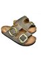 P 777517402   Brown Suede Double Banded Women's Slippers - 8